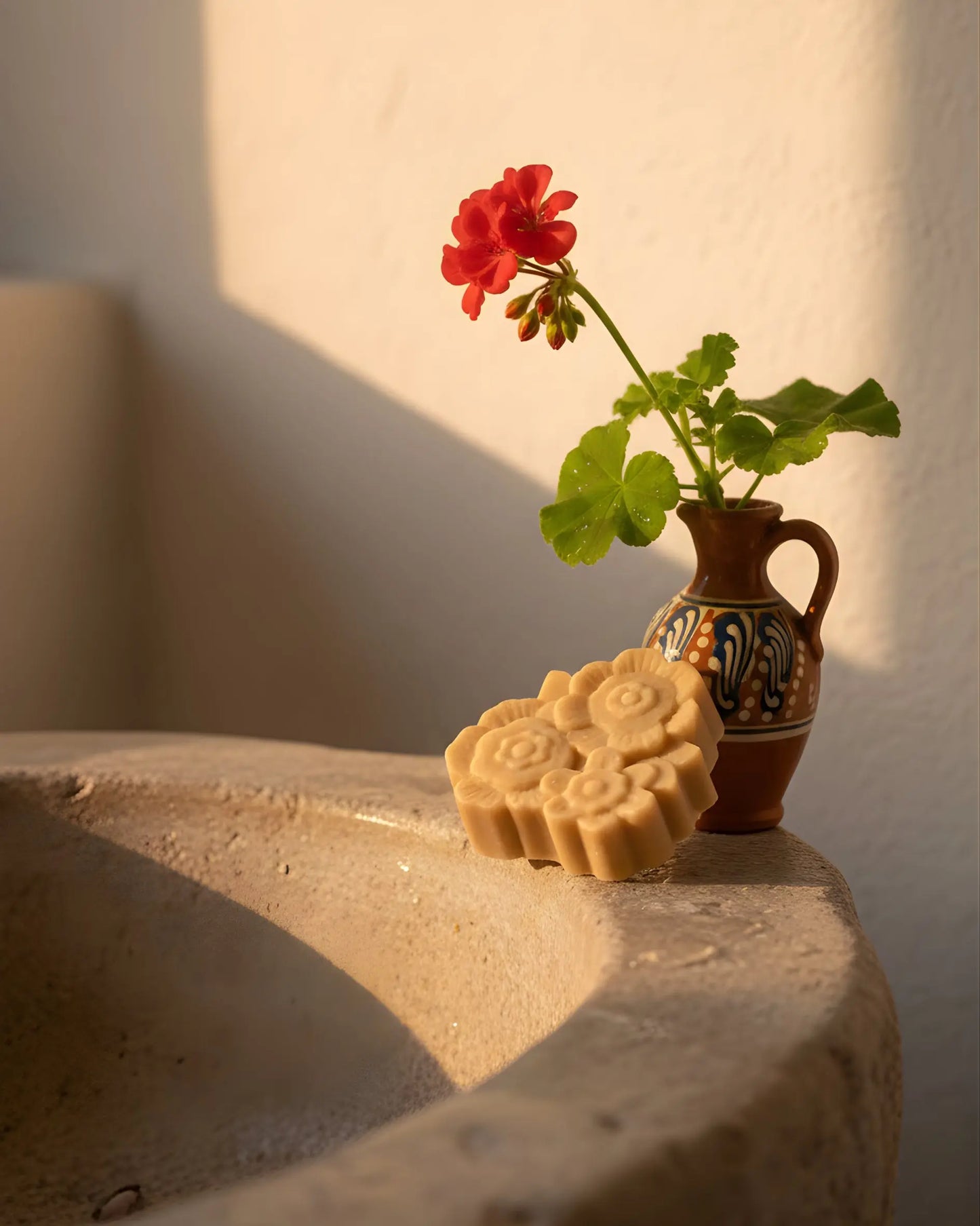 Aphrodite’s Glow Soap Bar – Natural Radiance, Hydrating Rose Geranium & Olive Oil Greek Soap (Handmade, Organic, 2 oz / 57 g)