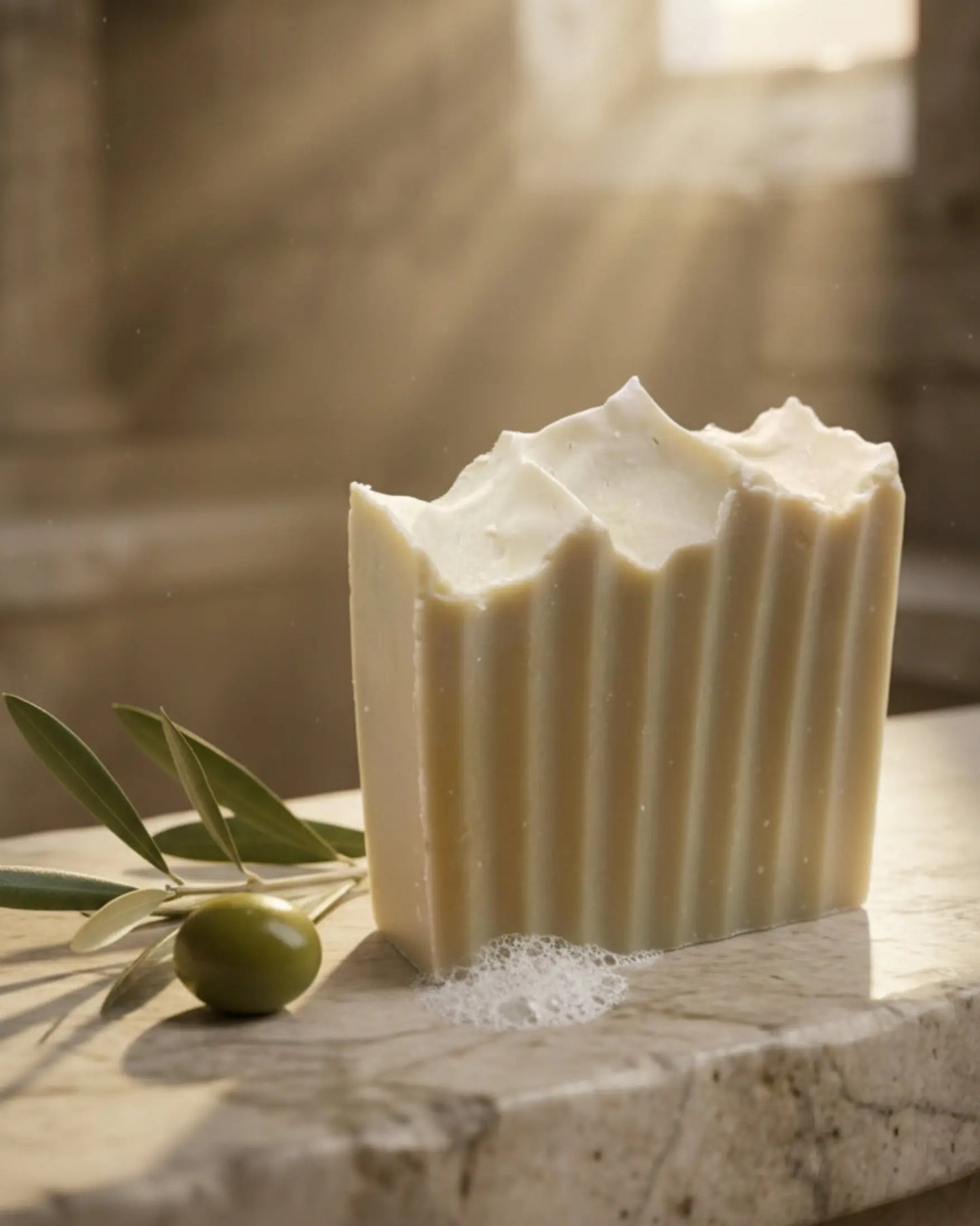 organic olive oil soap in an ancient greece bachground