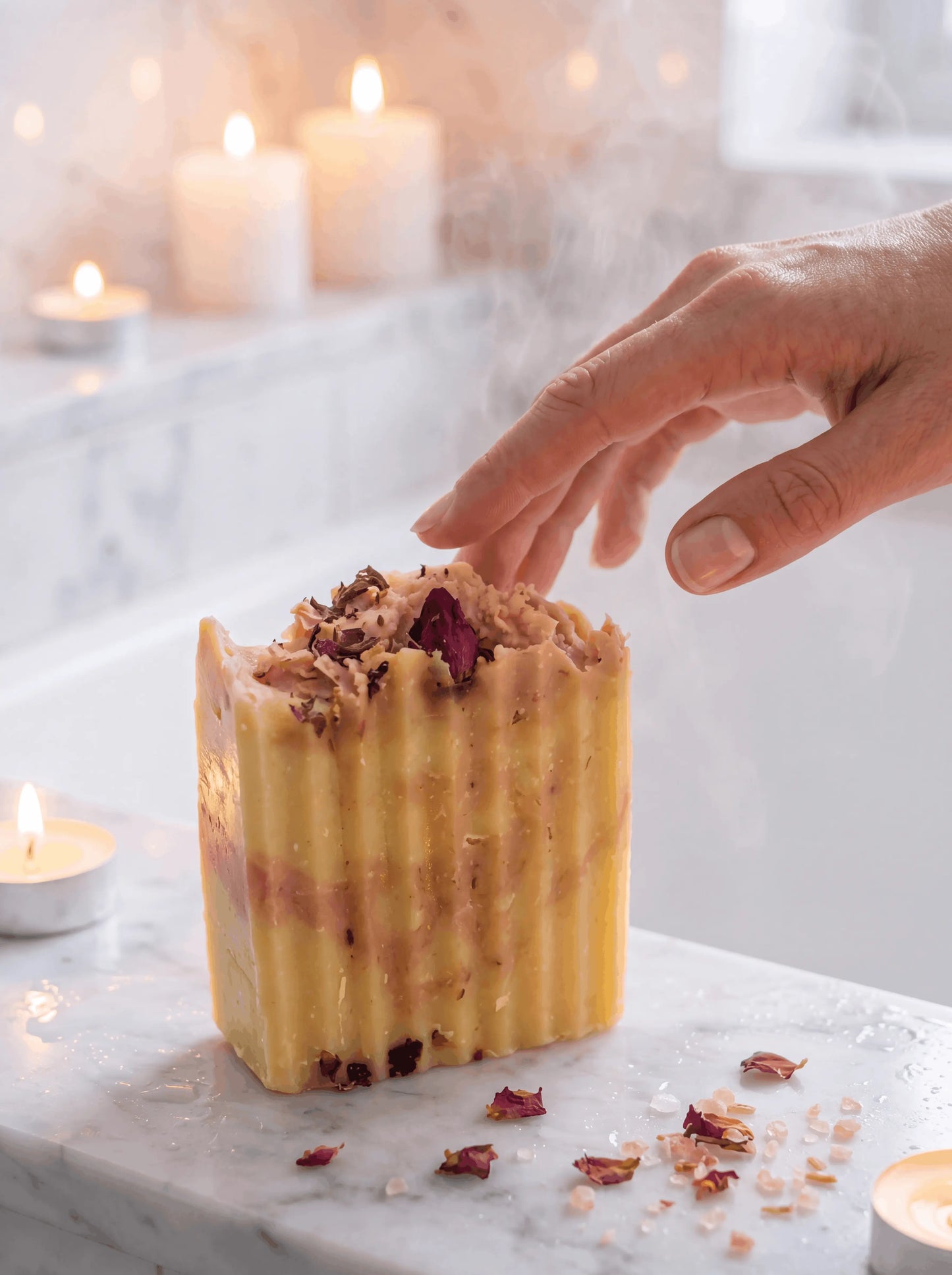 Aphrodite’s Glow Soap Bar – Natural Radiance, Hydrating Rose Geranium & Olive Oil Greek Soap (Handmade, Organic, 4.5 oz / 127.6 g) Deos Co.