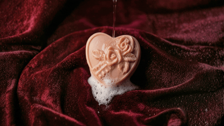 deos co valentine's day soap collection made of organic olive oil and rose geranium with vanilla