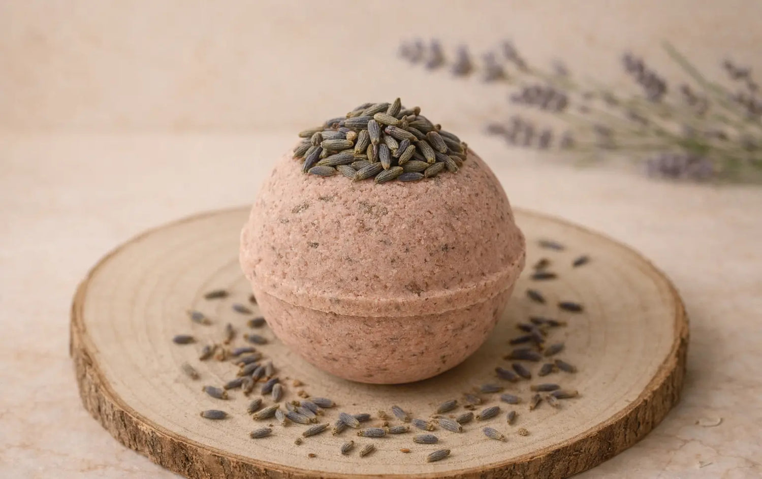 Large Lavender Bath Bomb by DEOSCO. Organic and Natural bath bomb