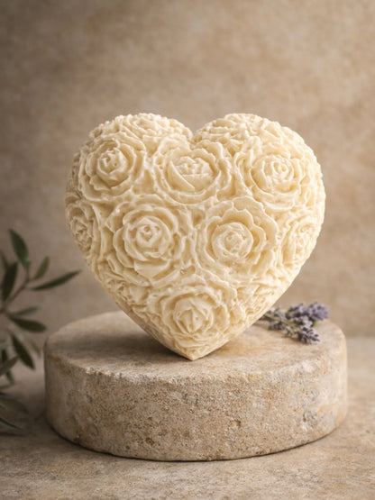 The Fleur Heart (Grand Bloom) — Pure Olive Oil & Lavender Soap | Nardus Bliss Collection (1.5 oz / 42 g) Deos Co.