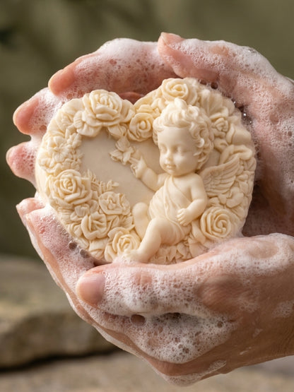 DEOS CO EROS Angel luxury soap handmade with olive oil and lavender, held in gentle foamy hands, premium artisanal soap for natural skincare.

Handcrafted Eros Angel soap by DEOSCO, natural olive oil and lavender soap in foamy hands, luxury artisanal skincare.

The Eros Angel — Pure Olive Oil & Lavender Soap | Nardus Bliss Collection