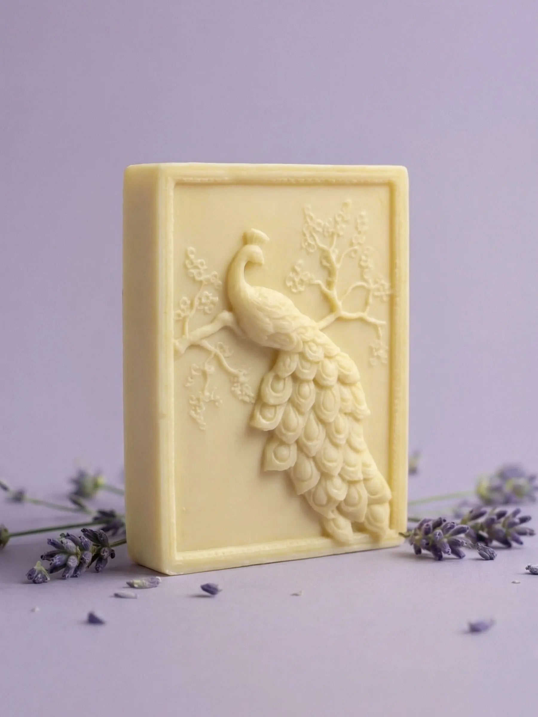 ARGEA peacock olive oil lavender soap from the Nardus Bliss Collection by DEOS Co.