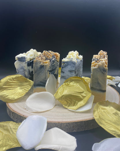 Aetheria Glow natural handcrafted soap – activated charcoal detoxifying bar with olive oil, shea butter, and vanilla essential oil for deep cleansing, hydration, and glowing skin

Luxuriously creamy Aetheria Glow soap with activated charcoal and rich botanical oils for exfoliation, detox, and smooth, radiant skin