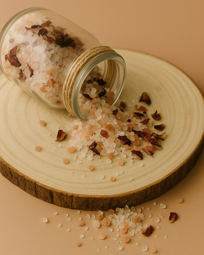 Aphrodite’s Bloom Bath Soak by DEOS Co. — organic rose-infused bath salts essentials crafted for radiant skin and timeless luxury.