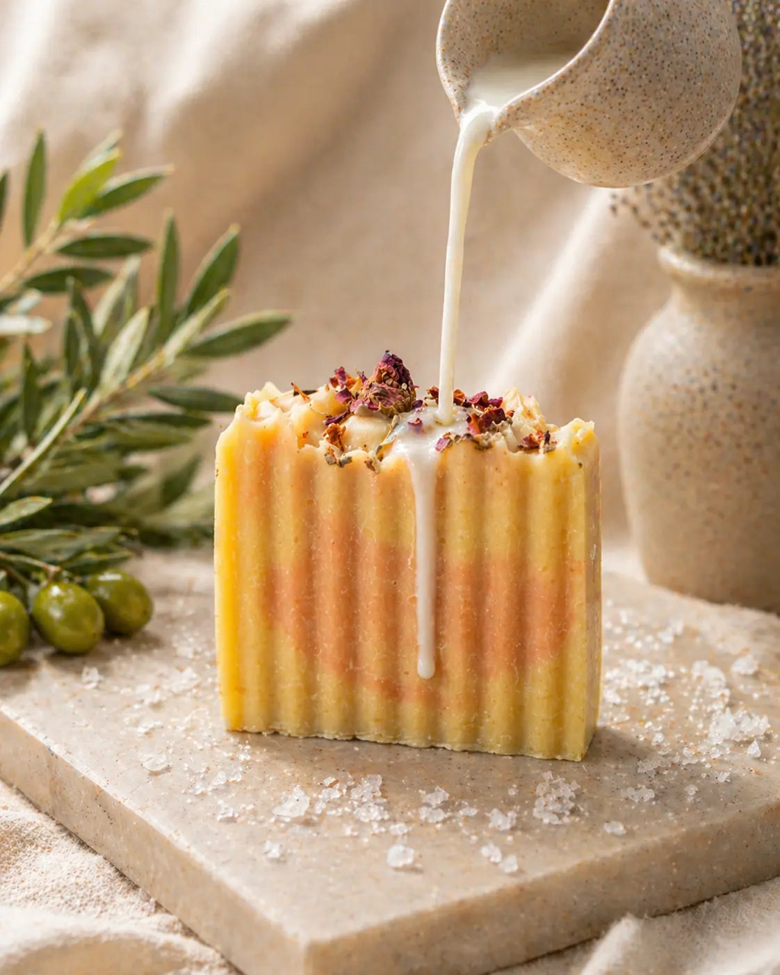 Aphrodite’s Glow Soap Bar – Natural Radiance, Hydrating Rose Geranium & Olive Oil Greek Soap (Handmade, Organic, 4.5 oz / 127.6 g) Deos Co.