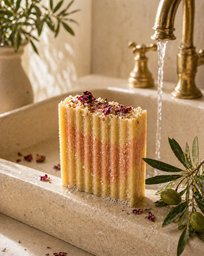 Aphrodite’s Glow Soap Bar – Natural Radiance, Hydrating Rose Geranium & Olive Oil Greek Soap (Handmade, Organic, 4.5 oz / 127.6 g) Deos Co.