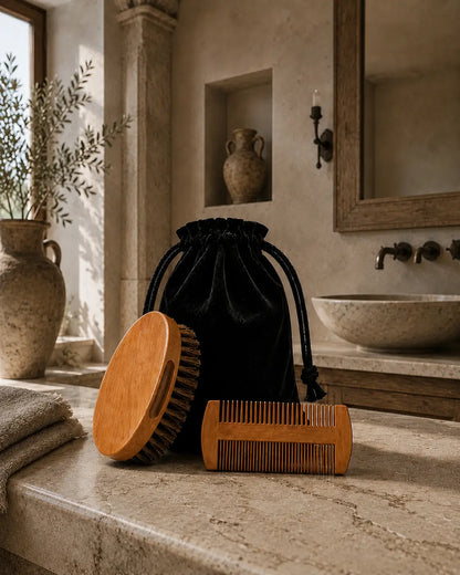 Zeus Beard Brush Set – Premium Beard Comb Kit for Men DEOS CO.