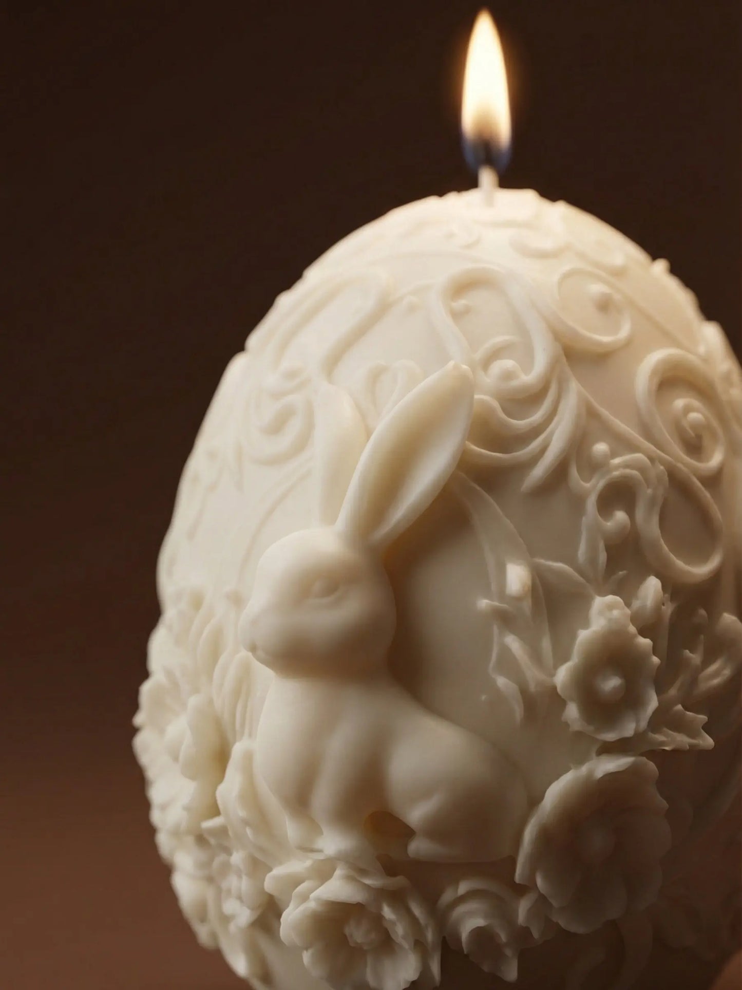 Luxury bunny sculptural soy candle