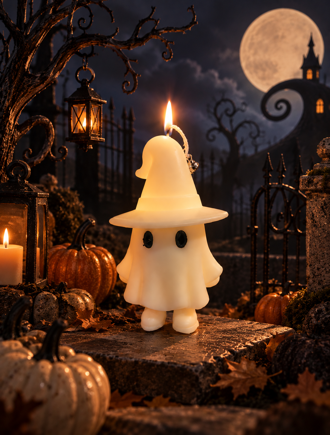 Hecate's Ghost Candle – Handmade Halloween Candle | 132 g / 4.65 oz | 4.8 × 3.2 in | DEOSCO DEOS CO.