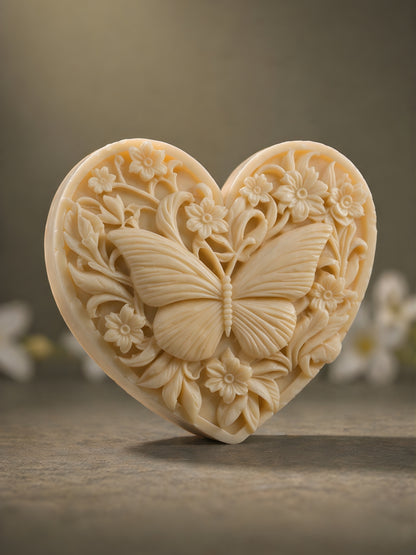 KARDIÁ — Olive Oil & Jasmine Butterfly Heart Soap | NOCTÉA Collection (4.5 oz / 127 g)