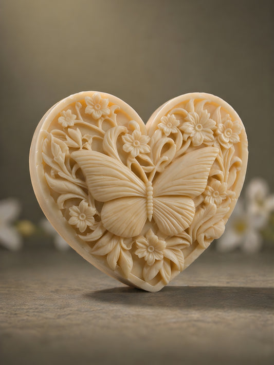 KARDIÁ — Olive Oil & Jasmine Butterfly Heart Soap | NOCTÉA Collection (4.5 oz / 127 g)