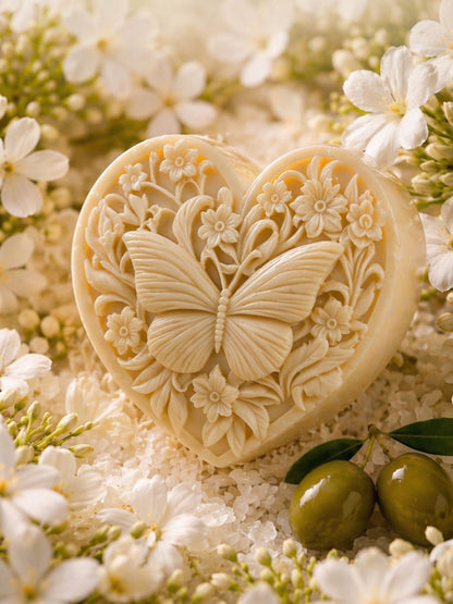 KARDIÁ — Olive Oil & Jasmine Butterfly Heart Soap | NOCTÉA Collection (4.5 oz / 127 g)