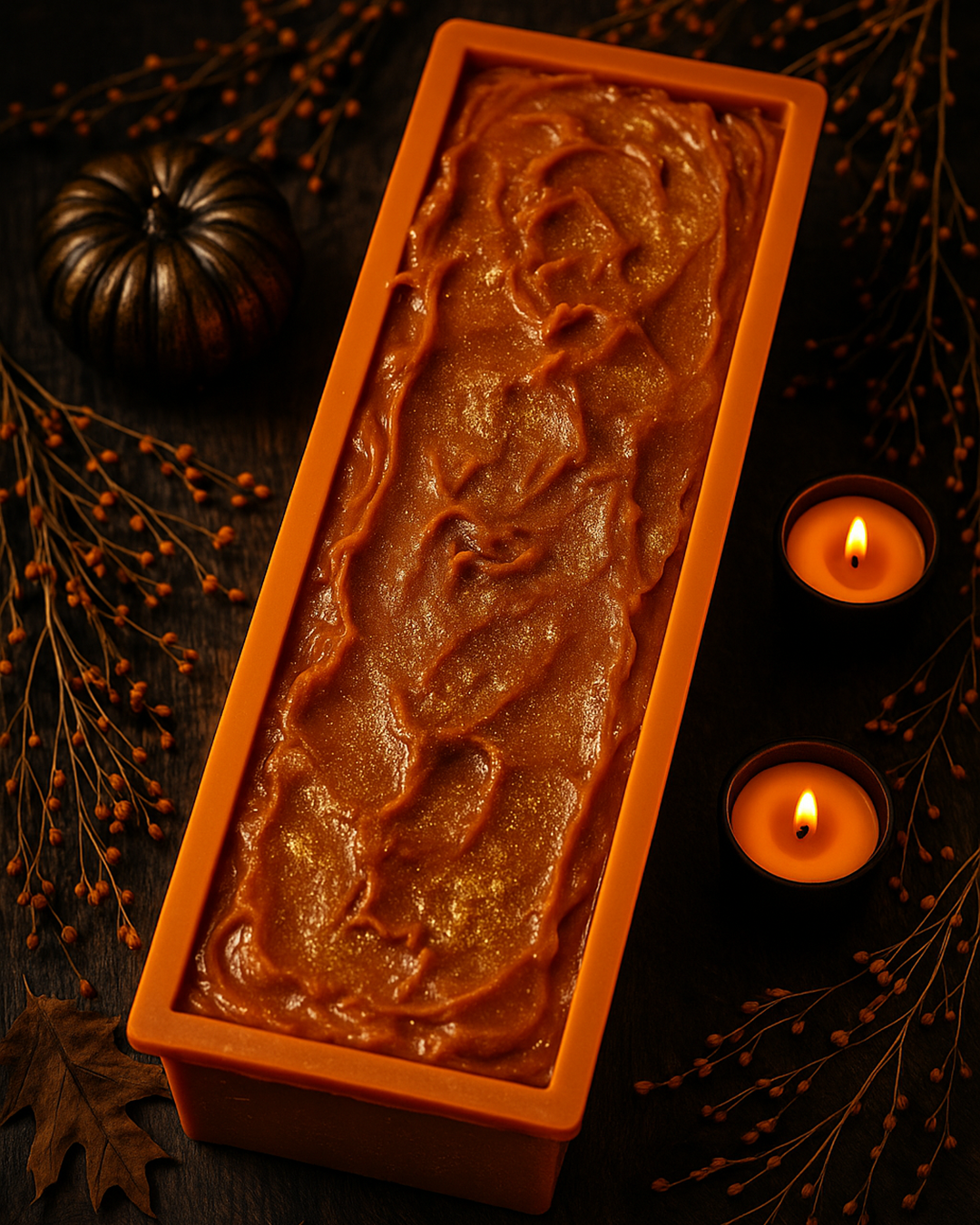 Persephone's Harvest artisan soap by DEOS CO — Halloween special edition, inspired by ancient Greek mythology. Luxurious natural ingredients with an autumn harvest theme.