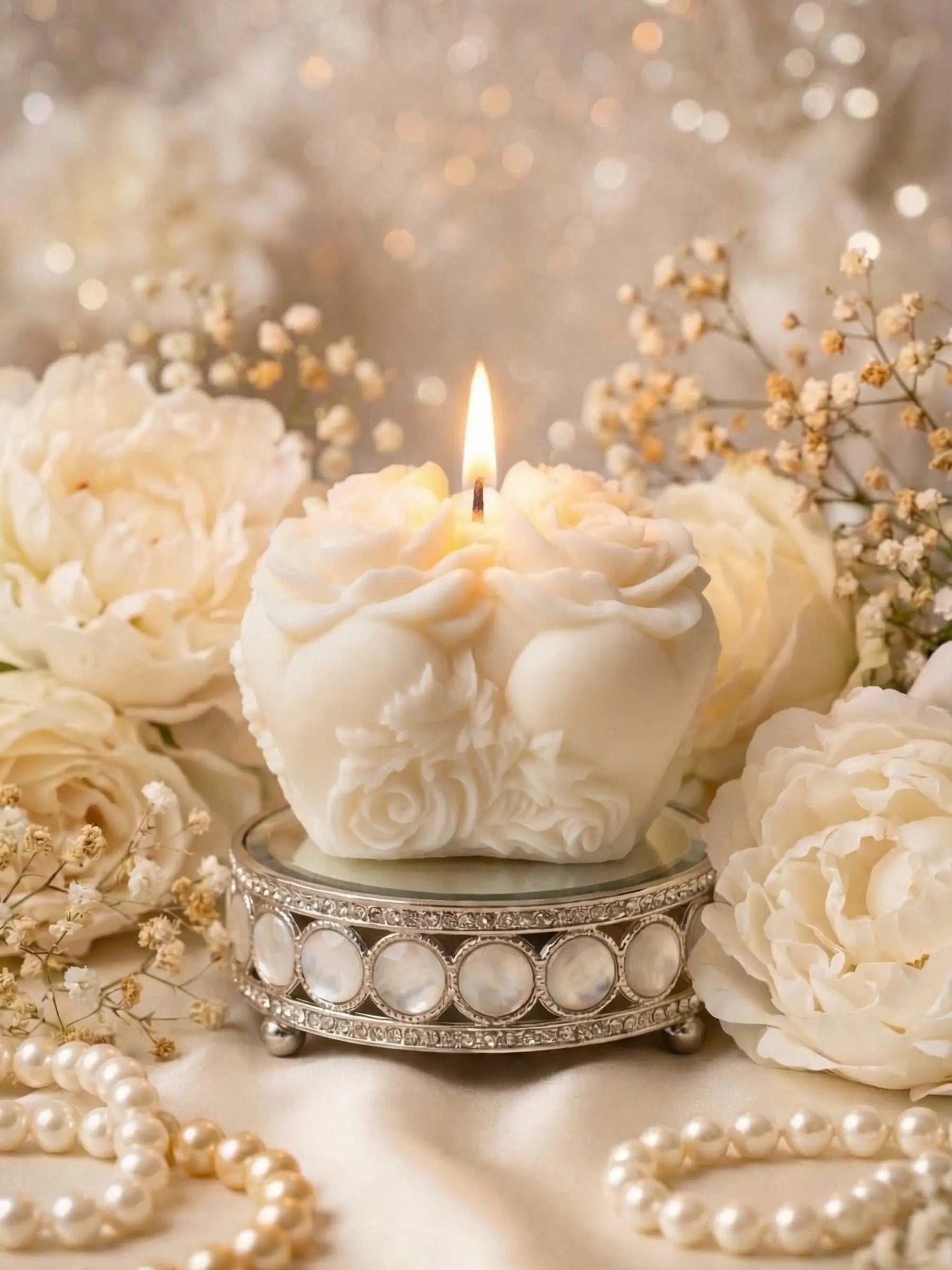 Quarté Rose rose soy candle by DEOS Co