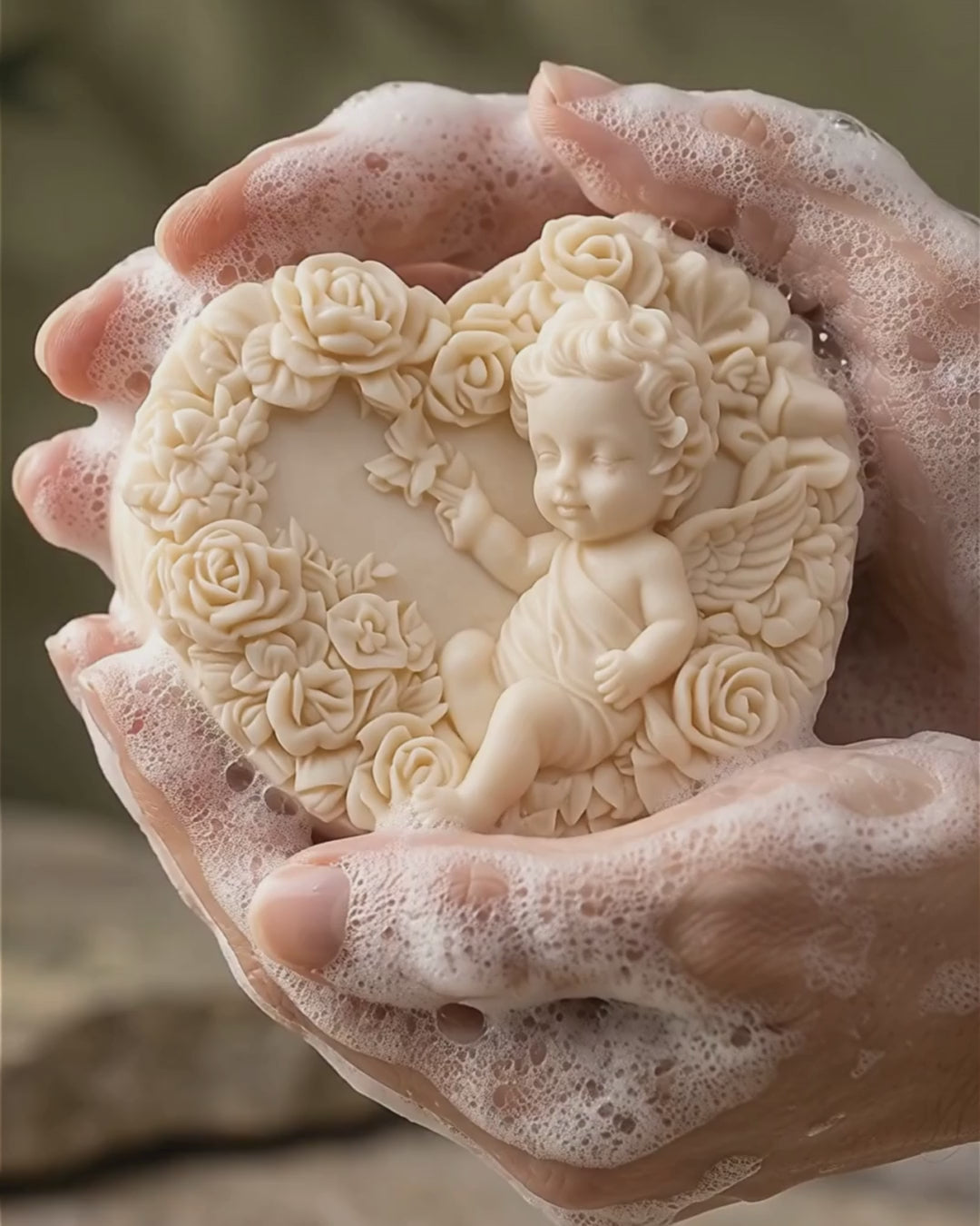 DEOS CO Eros Angel luxury soap handmade with olive oil and lavender, held in gentle foamy hands, premium artisanal soap for natural skincare.

Handcrafted Eros Angel soap by DEOSCO, natural olive oil and lavender soap in foamy hands, luxury artisanal skincare.

The Eros Angel — Pure Olive Oil & Lavender Soap | Nardus Bliss Collection